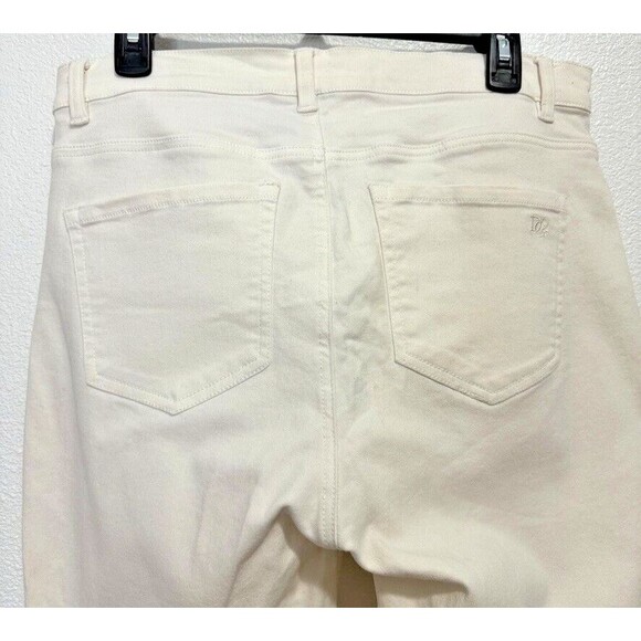 DG2 Diane Gilman Womens Virtual Stretch Floral Embroidered White Jeans 12P NWOT - Picture 8 of 16